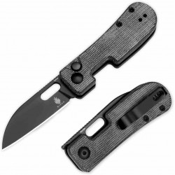 Couteau Kizer Banish Black Lame Acier 154CM Sheepsfoot Manche Micarta IKBS Button Lock Clip KIV2676C1 - Livraison Gratuite