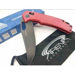 Couteau SRM Knives 9203 MR2 Ambi Lock Red Lame Acier 10Cr15CoMoV Manche Micarta Clip SRM9203MR2 - Livraison Gratuite