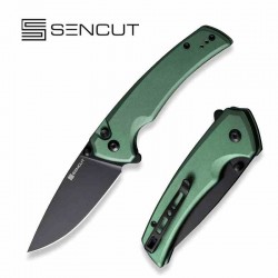 Couteau Sencut Serene Green Lame Drop Point D2 Manche Aluminum IKBS Button Lock Clip S21022B5 - Livraison Gratuite