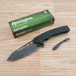 R15666 Couteau Remington EDC Linerlock Black Lame Acier D2 Manche G10 Clip - Livraison Gratuite