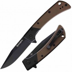 R15667 Couteau Remington EDC Linerlock Brown Lame Acier D2 Black Manche G10 Clip - Livraison Gratuite