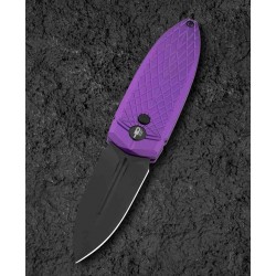 Couteau Bestech Ququ Purple Lame Acier 14C28N Black Manche Aluminium Button Lock IKBS Clip BTKG57A4 - Livraison Gratuite