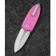 Couteau Bestech Ququ Pink Lame Acier 14C28N Satin Manche G10 Button Lock IKBS Clip BTKG57A2 - Livraison Gratuite