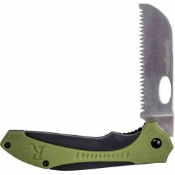 R15673 Lot de 2 Couteau Remington Sportsman Saw Manche Black/Green Polymer Lame Acier Inox Linerlock Clip - Livraison Gratuite