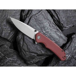 Couteau CIVIVI Brazen Burgundy Lame Acier 14C28N Manche G10 Linerlock Clip IKBS CIVC2102B - Livraison Gratuite