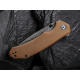 Couteau CIVIVI BRAZEN Brown Manche Micarta Lame Acier Damas IKBS Linerlock Clip CIVC2102DS1 - Livraison Gratuite