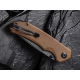 Couteau CIVIVI BRAZEN Brown Manche Micarta Lame Acier Damas IKBS Linerlock Clip CIVC2102DS1 - Livraison Gratuite