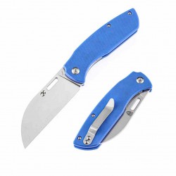 Couteau Kansept Convict Blue Manche G10 Lame Acier 154CM Sheepfoot IKBS Linerlock Clip KT1023A3 - Livraison Gratuite