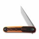 Couteau CIVIVI KwaiQ Orange/Black Manche G10 Lame Tanto Acier Nitro-V Satin IKBS Liner Lock Clip CIVC230152 - Livraison Gratuite
