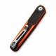 Couteau CIVIVI KwaiQ Orange/Black Manche G10 Lame Tanto Acier Nitro-V Satin IKBS Liner Lock Clip CIVC230152 - Livraison Gratuite