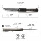 Couteau CIVIVI KwaiQ Ivory/Black Manche G10 Lame Tanto Acier Damas IKBS Liner Lock Clip CIVC23015DS1 - Livraison Gratuite