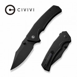 Couteau CIVIVI Vexillum Black Manche G10 Lame Acier Nitro-V Blk Clip Point IKBS Linerlock Clip CIVC23003D1 - Livraison Gratuite