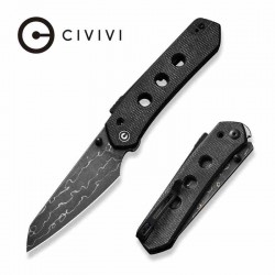 Couteau CIVIVI Vision FG Black Lame Damas Reverse Tanto Manche Micarta IKBS Superlock Clip CIVC22036DS2 - Livraison Gratuite