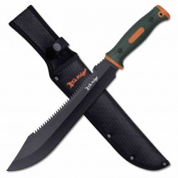 Bowie Machette Survival Knife Elk Ridge Lame Acier Inox Manche Orange/Green ABS Etui Nylon ERFIX001OGN - Livraison Gratuite