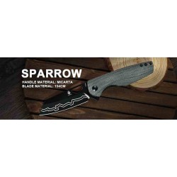 Couteau Kizer Sparrow Black Manche Micarta Lame Acier 154CM Blk LinerLock IKBS Clip KIV3628C1 - Livraison Gratuite