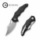 Couteau CIVIVI Chiro Black Manche G10 Lame Acier 14C28N Clip Point IKBS Linerlock Clip CIVC230463 - Livraison Gratuite