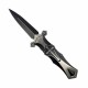 Lot de 2 Couteau Biker ElitEdge Knight A/O Black Lame Acier Inox Dagger Manche Abs Clip Linerlock EE10817BK - Livraison Gratuite