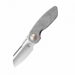 Couteau Kizer October Gray Titane Lame Sheepsfoot Acier CPM-20CV Frame Lock IKBS Clip KI3569A1 - Livraison Gratuite