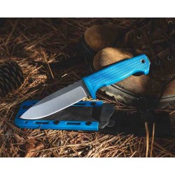 Couteau Demko FREEREIGN Drop Point Blue Lame Acier AUS-10A Satin Manche TPE Etui Kydex DEMAD22BBK - Livraison Gratuite