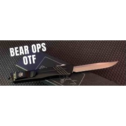 Couteau OTF Bear OPS Double Clutch V AUTO Lame Clip Point Acier D2 Manche Alum Clip USA BCOTF500ALBKS - Livraison Gratuite