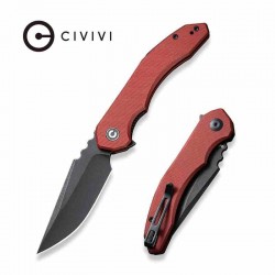 Couteau CIVIVI Bluetick Burgundy Manche G10 Lame Drop Point Acier 14C28N Blk IKBS Linerlock CLip CIVC230502 - Livraison Gratuite