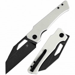 Couteau KANSEPT Egress White Manche G10 Lame Acier 14C28N Tanto Reverse BLK Linerlock Clip KT1033A4 - Livraison Gratuite