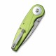 Couteau CIVIVI Starflare Green Manche Alu Lame Wharncliffe Acier Nitro-V Satin IKBS Button Lock CIVC230523 - Livraison Gratuite