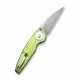 Couteau CIVIVI Starflare Green Manche Alu Lame Wharncliffe Acier Nitro-V Satin IKBS Button Lock CIVC230523 - Livraison Gratuite