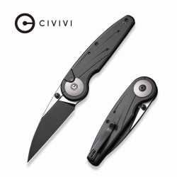 Couteau CIVIVI Starflare Black Manche Alu Lame Wharncliffe Acier Nitro-V Blk IKBS Button Lock CIVC230521 - Livraison Gratuite