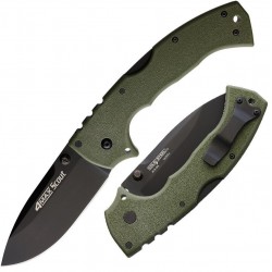 Couteau Cold Steel 4-Max Scout OD Green Lame Acier AUS-10A Black Manche Griv-Ex Lockback CS62RQODBK - Livraison Gratuite