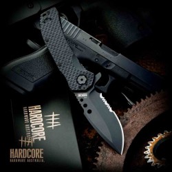 Couteau Halfbreed Blades MILSPEC Lame Acier S30VN Drop Point Combo Edge Manche G10 Framelock HBBMILF02PS - Livraison Gratuite