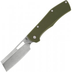 Couteau Gerber Flatiron Cleaver Lame Acier 7Cr17MoV Manche Green Aluminium Framelock Clip G3765 - Livraison Gratuite