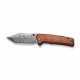 Couteau CIVIVI Bhaltair Guibourtia Damas Lame Tanto Manche Bois IKBS CIVC23024DS1 - Livraison Gratuite