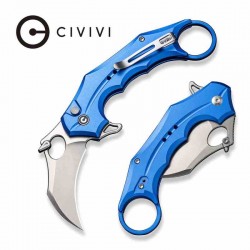 Couteau CIVIVI Incisor II Blue Karambit Lame Acier Nitro-V Manche Alum IKBS Button Lock Clip CIVC16016B2 - Livraison Gratuite