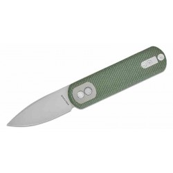 Couteau Vosteed Corgi Pup Trek Lock Green Manche Micarta Lame Acier 14C28N Stonewash IKBS Clip VOSA0720 - Livraison Gratuite