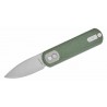 Couteau Vosteed Corgi Pup Trek Lock Green Manche Micarta Lame Acier 14C28N Stonewash IKBS Clip VOSA0720 - Livraison Gratuite