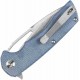 Couteau Kansept Kryo Blue Lame Acier 12C28N SW Drop Point Manche Micarta IKBS Linerlock Clip KT1001M3 - Livraison Gratuite