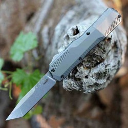 Couteau Kershaw Auto Livewire OTF Tanto Lame Acier CPM-MagnaCut Gray Manche Alu Clip USA KS9000TGRYSW - Livraison Gratuite