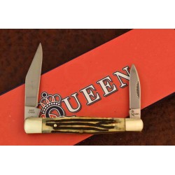 Couteau Queen Half Whittler Winterbottom 2 Lames Acier 440C Manche OS Slip Joint QN47WB - Livraison Gratuite