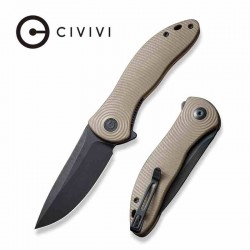 Couteau CIVIVI Synergy 3 Lame Drop Point Acier Nitro-V Manche G10 Tan IKBS Linerlock Clip CIVC20075D2 - Livraison Gratuite