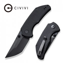 Couteau CIVIVI Thug 2 Black Lame Tanto Acier Nitro-V Black Manche G10 IKBS Linerlock Clip CIVC20028C1 - Livraison Gratuite