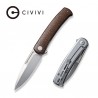 Couteau CIVIVI Cetos Brown Lame Acier 14C28N Manche Micarta IKBS Linerlock Clip CIVC21025B1 - Livraison Gratuite