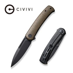 Couteau CIVIVI Cetos Coarse Green Lame Acier 14C28N Manche Micarta IKBS Linerlock Clip CIVC21025B3 - Livraison Gratuite