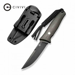 Couteau CIVIVI Tamashii Dark Green Lame Acier D2 Black Manche Micarta Etui Kydex CIVC190464 - Livraison Gratuite