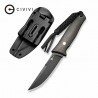 Couteau CIVIVI Tamashii Dark Green Lame Acier D2 Black Manche Micarta Etui Kydex CIVC190464 - Livraison Gratuite