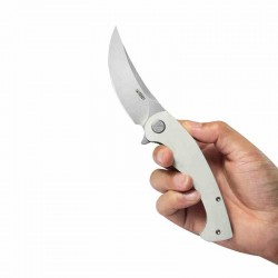 Couteau Kubey Scimitar White Manche G10 Lame Acier 14C28N Beadblast IKBS Linerlock Clip KUB173I - Livraison Gratuite