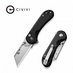 Couteau CIVIVI Elementum Utility Black Manche Aluminium Lame Acier 6Cr Button Lock Clip CIVC23039B1 - Livraison Gratuite