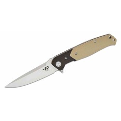 Couteau Bestech Swordfish Beige/black Lame Acier CPM-MagnaCut Manche G10 IKBS Linerlock Clip BTKG03K - Livraison Gratuite