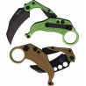 Set de 2 Karambits Reate Knives EXO-K Button Lock Manche Green Lame Acier N690 Blade Clip + Trainer REA126 - Livraison Gratuite