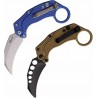 Set de 2 Karambits Reate Knives EXO-K Button Lock Manche Blue Lame Acier N690 Clip + Trainer REA125 - Livraison Gratuite